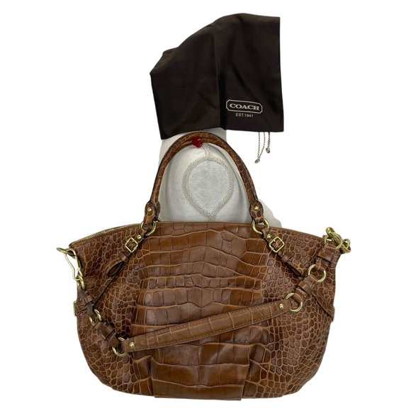 Coach Exotic Madison Satchel Purse Brown - Picture 5 of 16